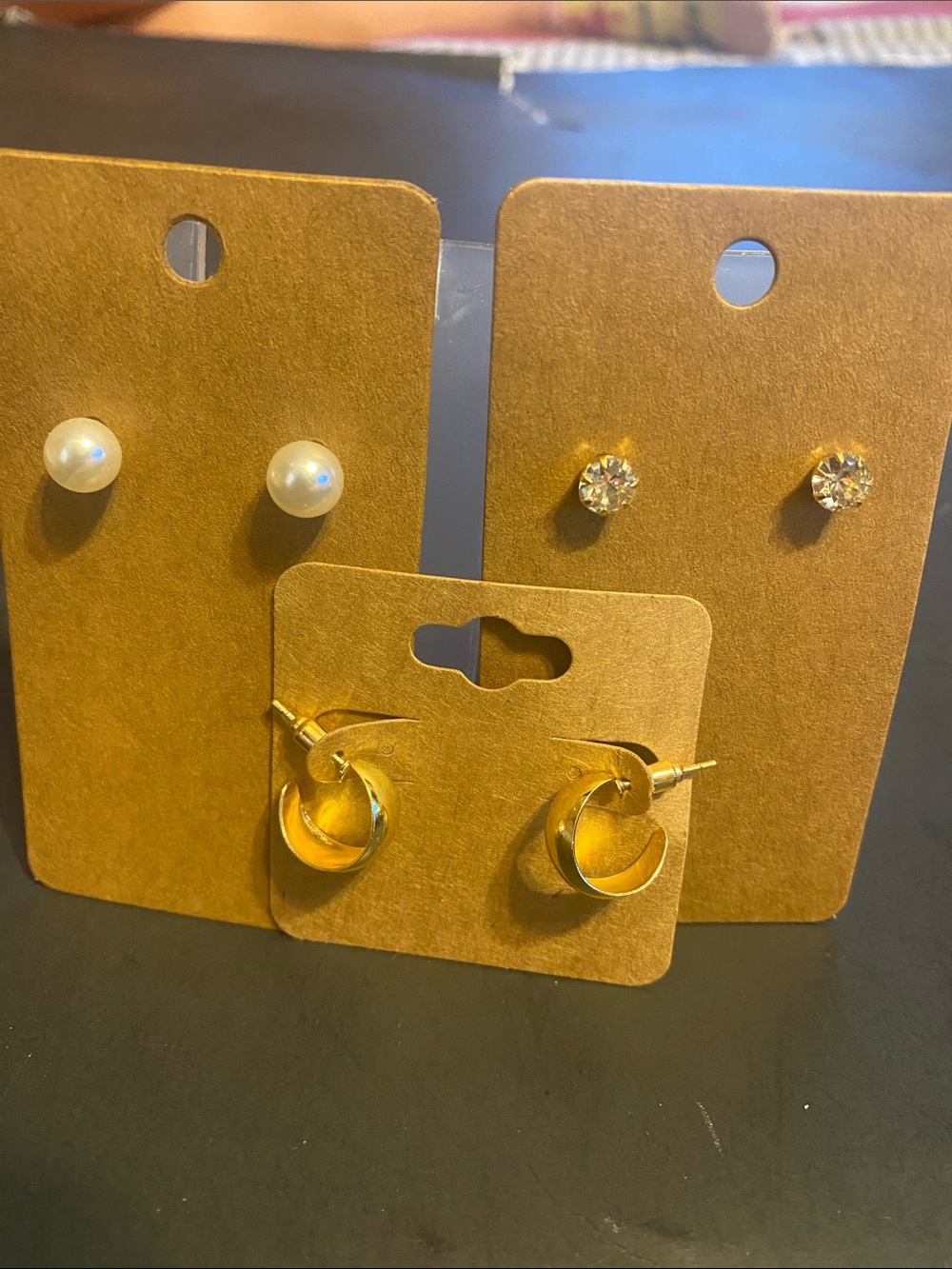 Gold Hoop and Stud Earring Set - Pearl, Crystal, and Gold